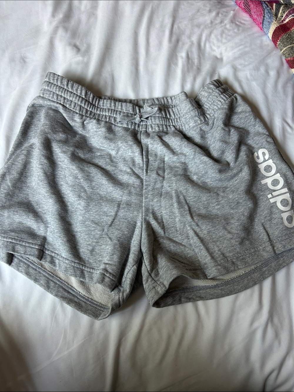 adidas Women's Light Gray Logo Athletic Shorts